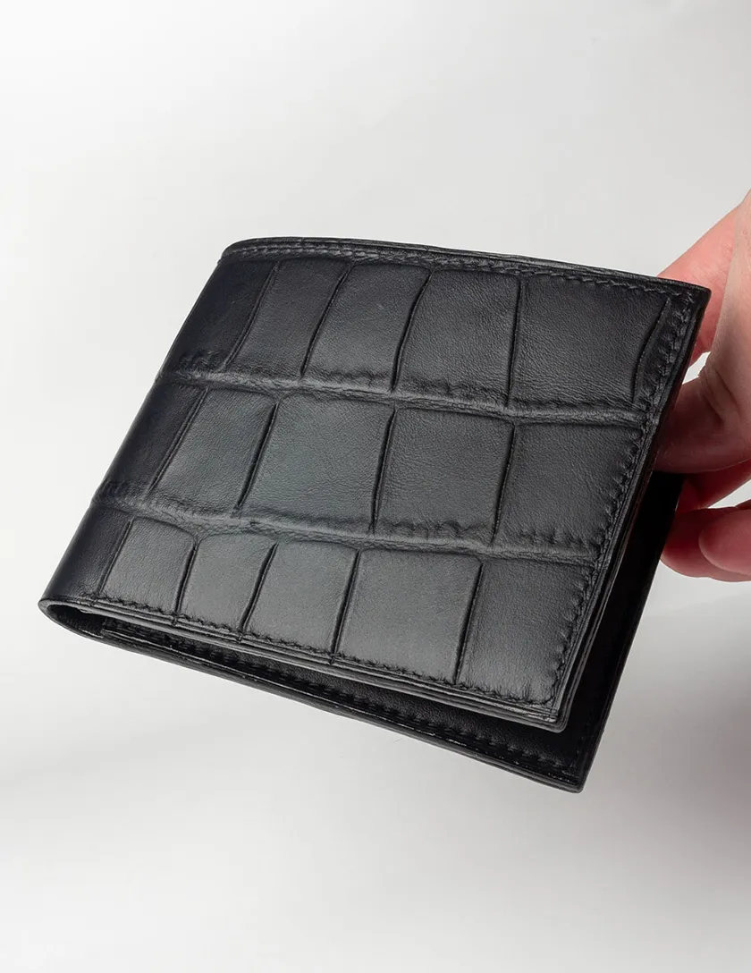 Black Alligator Style Leather Wallet, made for everyday carry