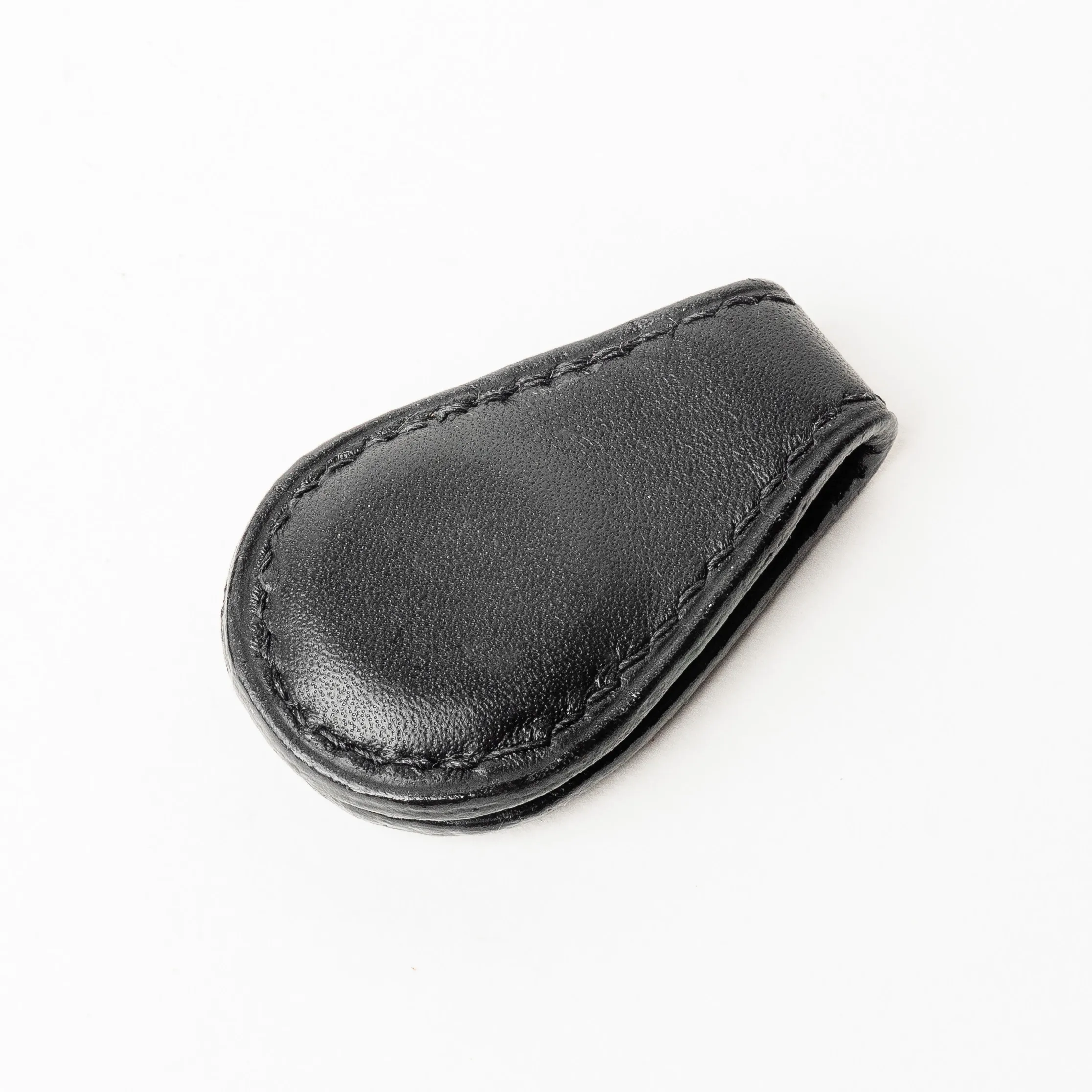 Black leather magnetic book clip