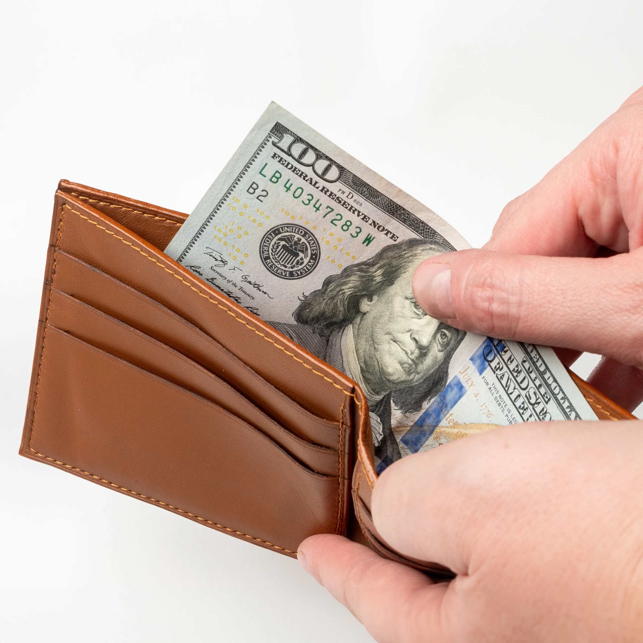 Brown Croc Style Leather Wallet, made for everyday carry