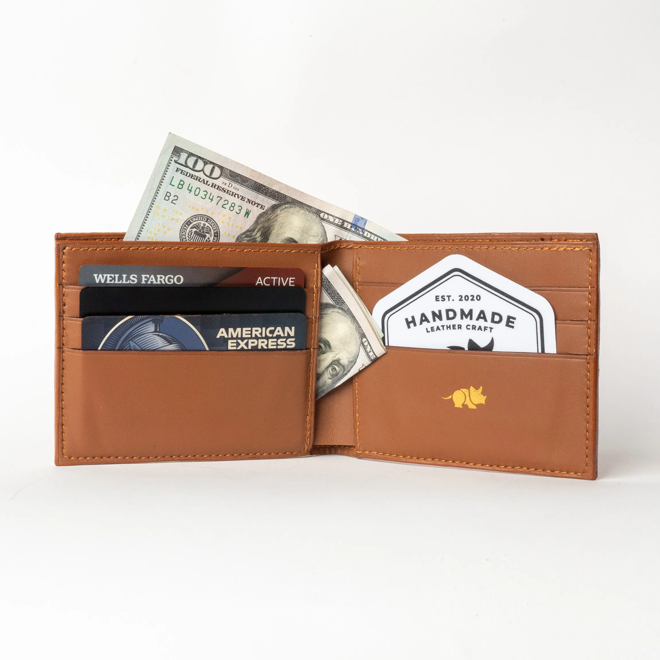Brown Croc Style Leather Wallet, interior detail