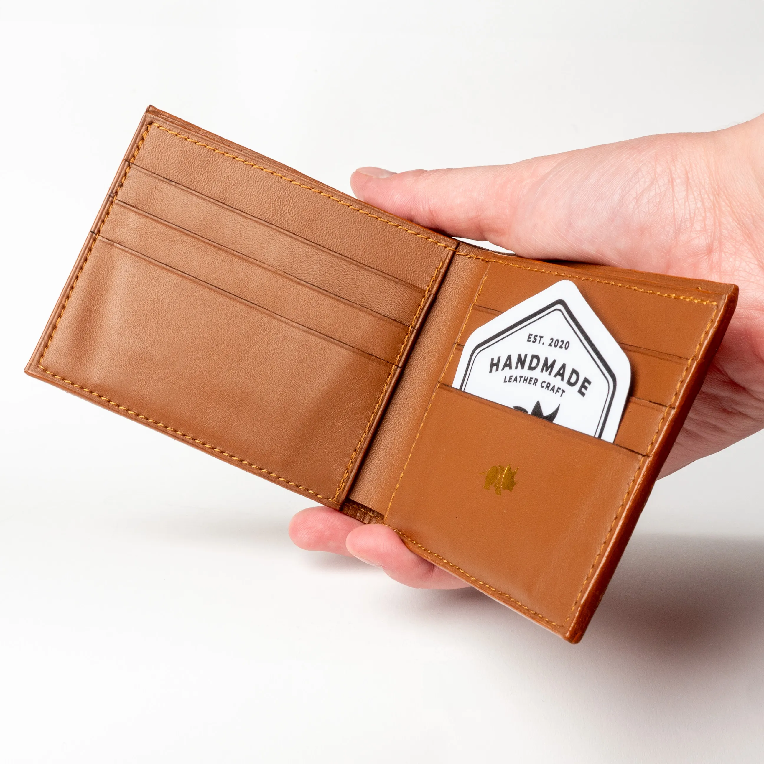 Brown Croc Style Leather Wallet, detail view