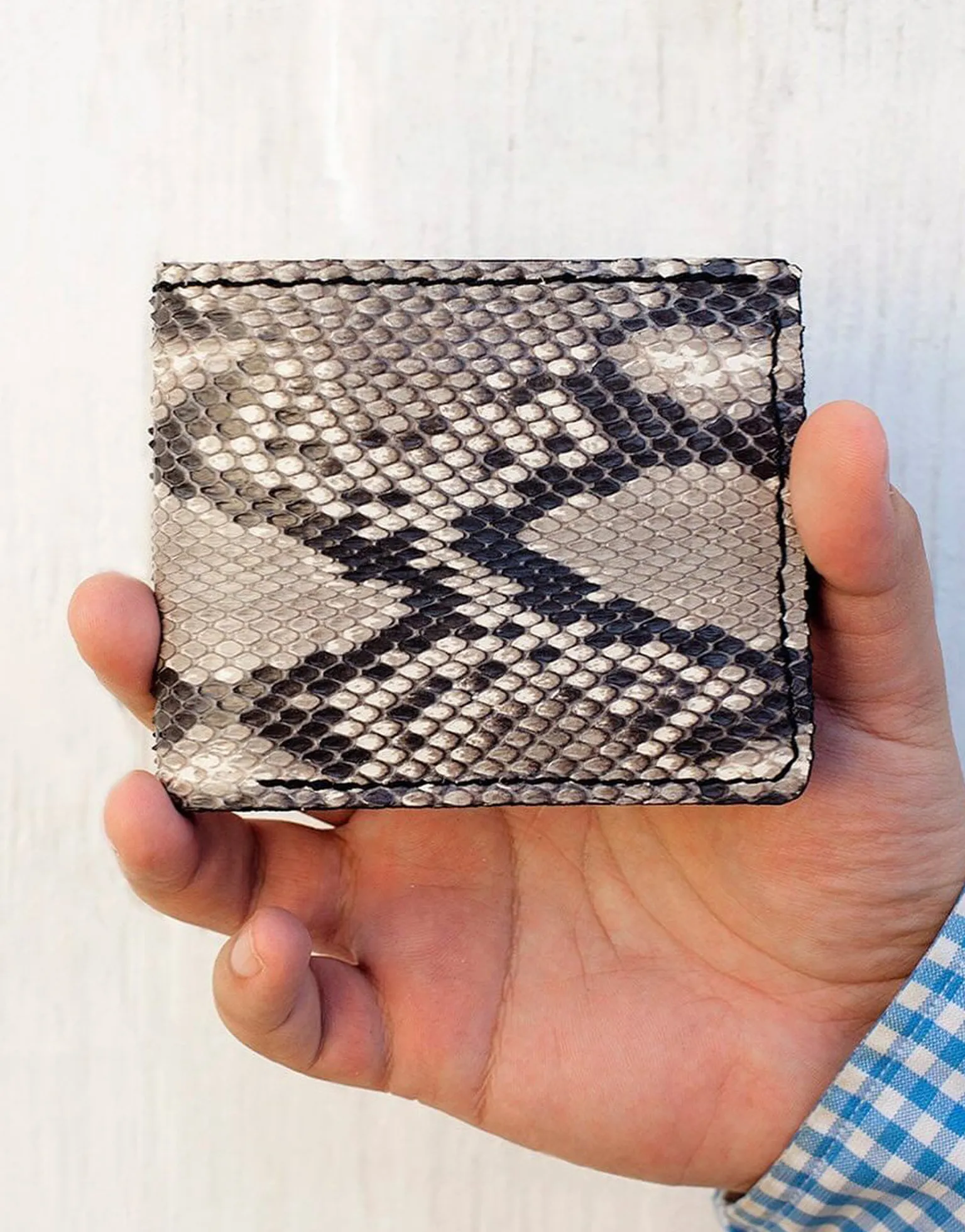 Python leather wallet made by DinoLeather
