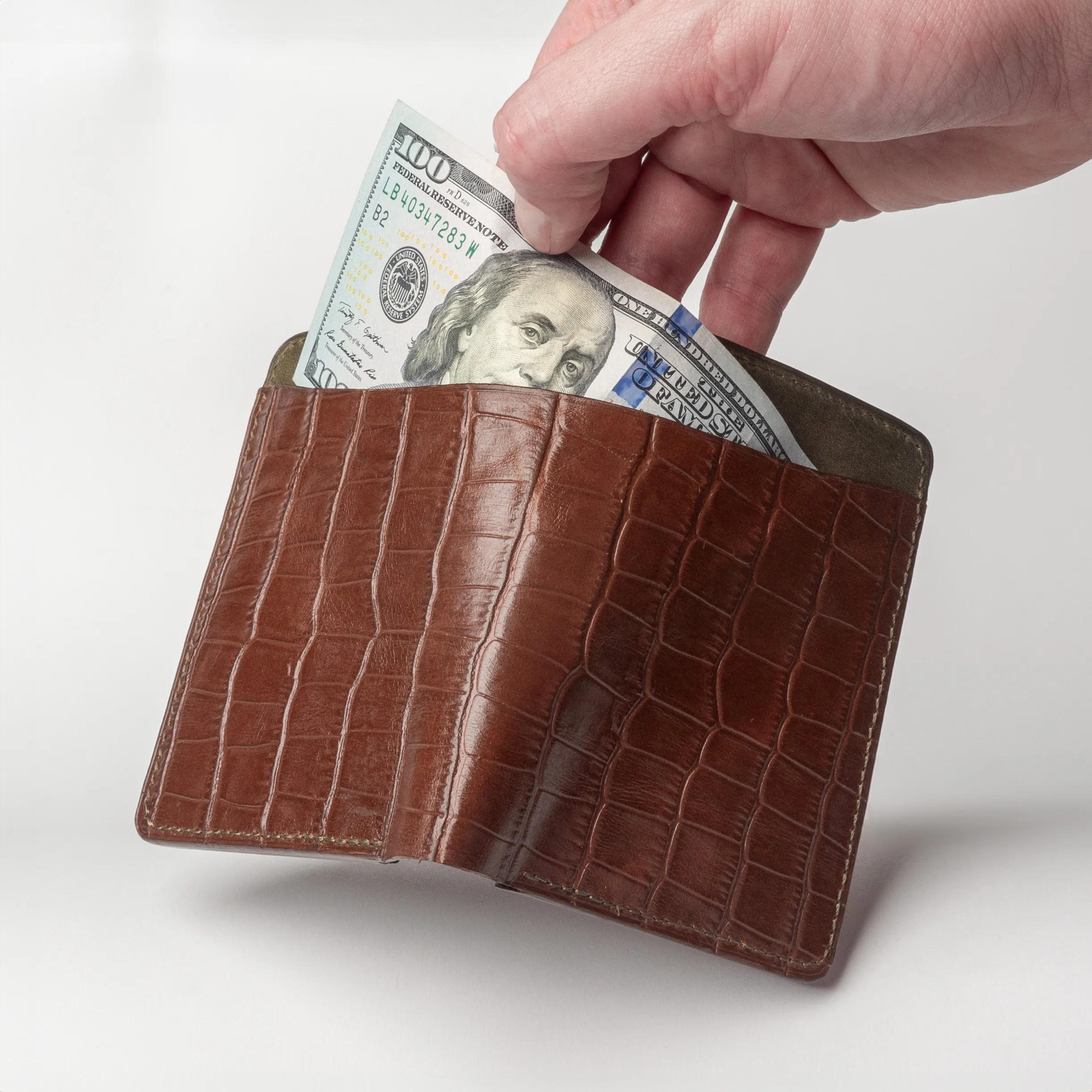 Vertical Two-Tone Leather Wallet, made for everyday carry
