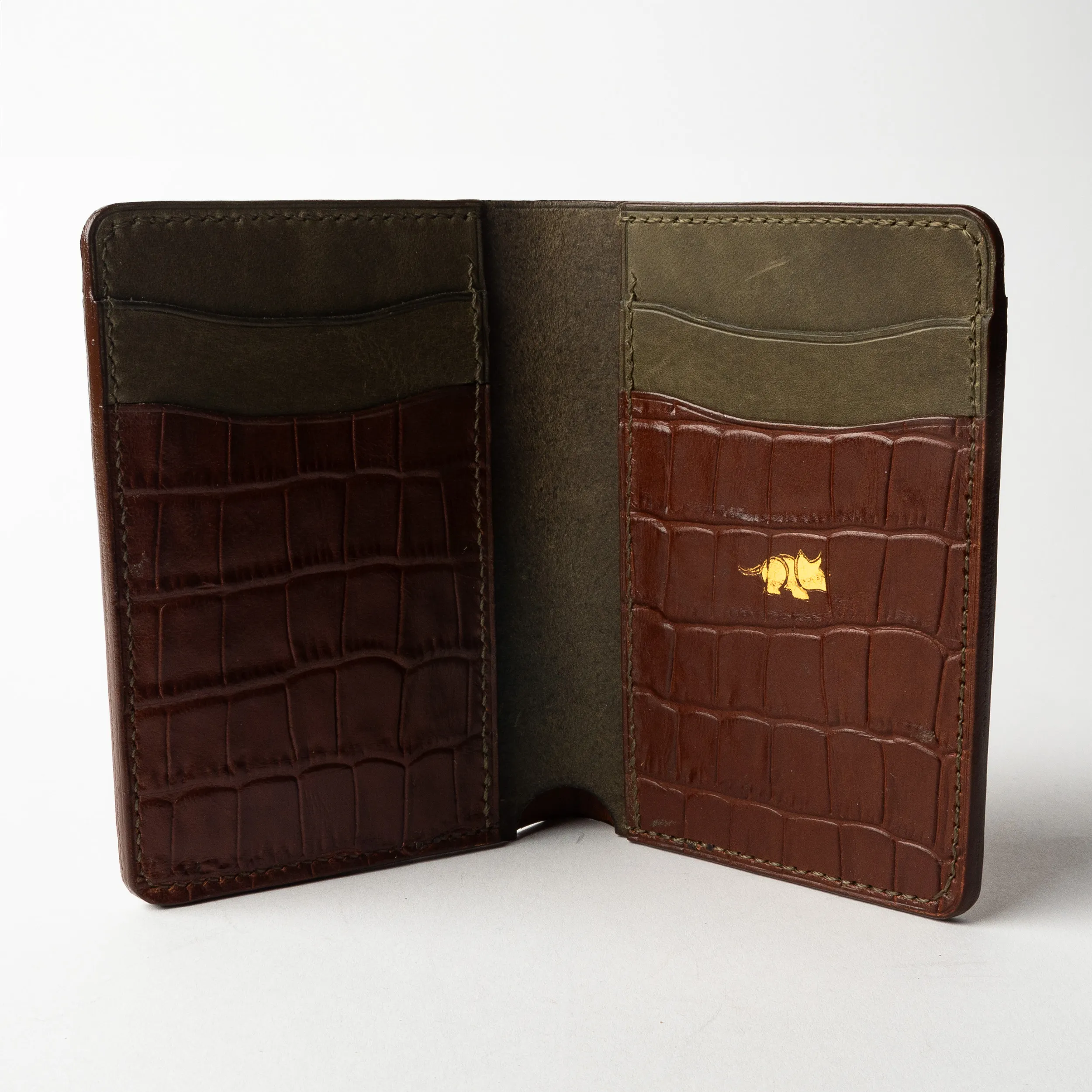 Vertical Two-Tone Leather Wallet, interior detail